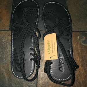 Black summer sandals